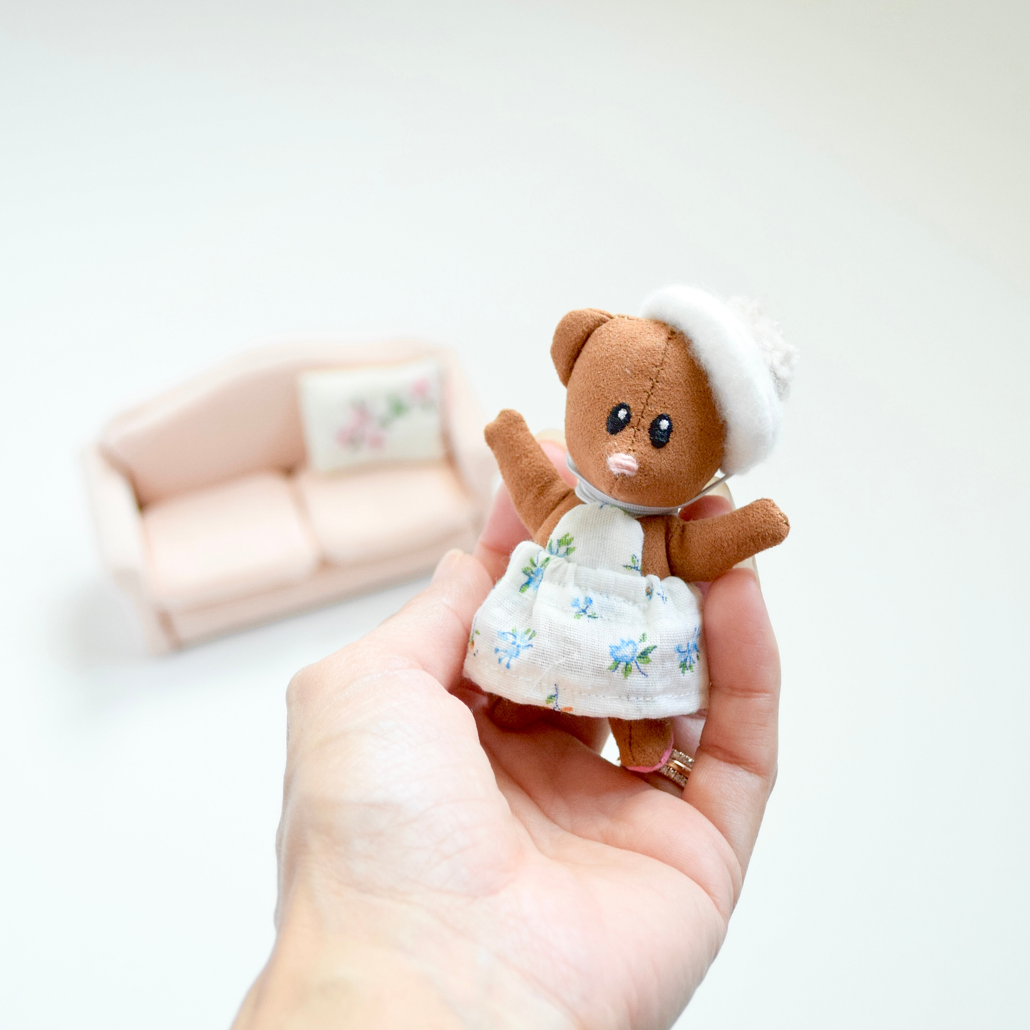 Handmade Mini Bear | Dollhouse Doll for Small World Play